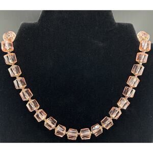 Vintage Sterling Silver “Forget Me Not” Pink Beaded Necklace 56g+